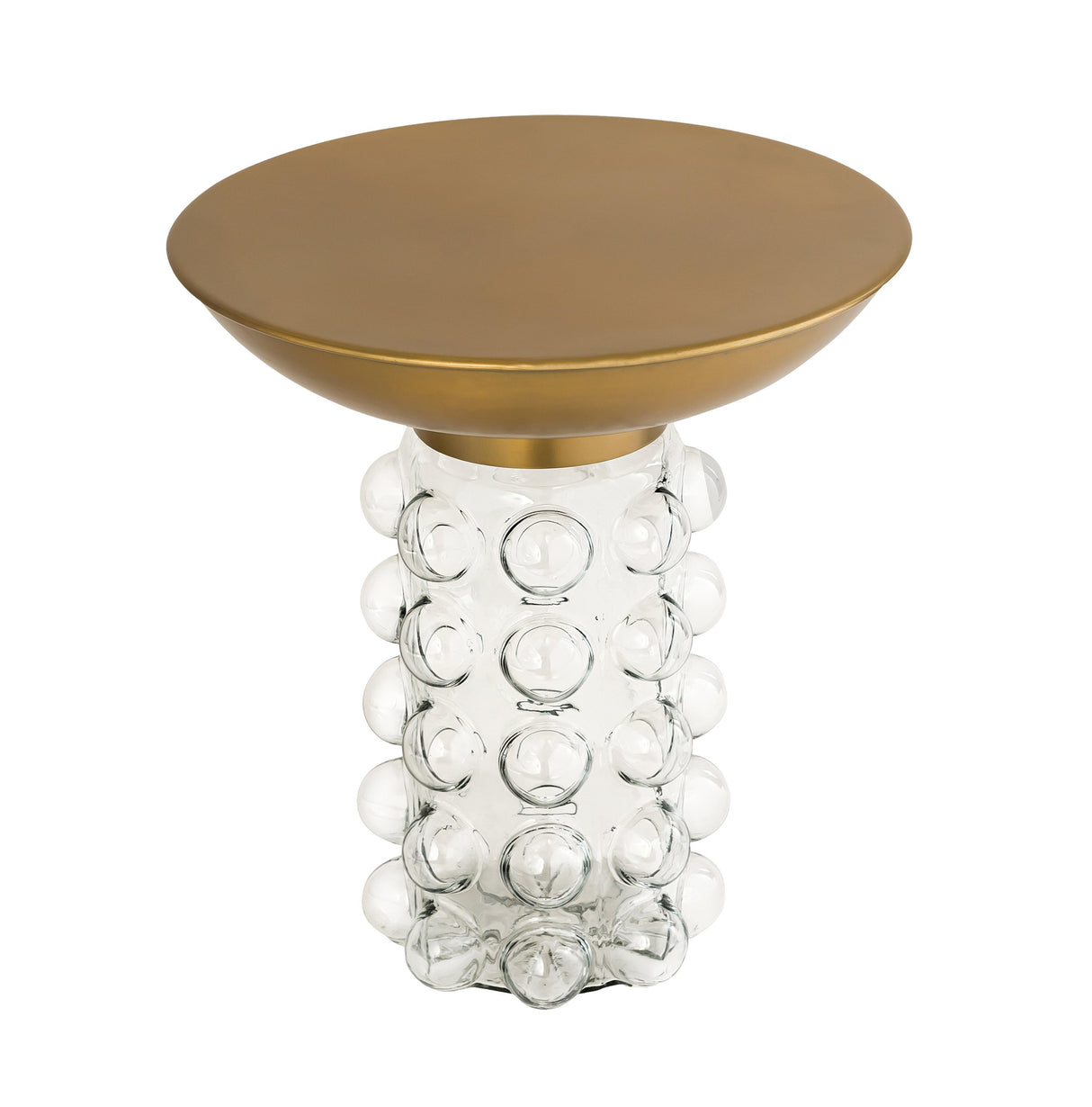 TOV Bubble Glass/Brass Side Table