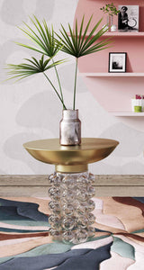 TOV Bubble Glass/Brass Side Table