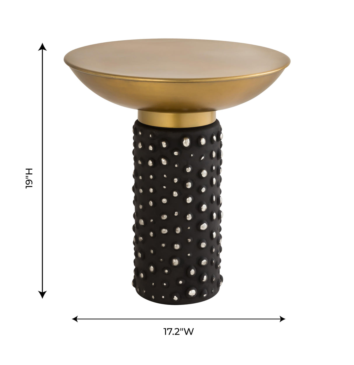 TOV Blaze Glass/Brass Side Table