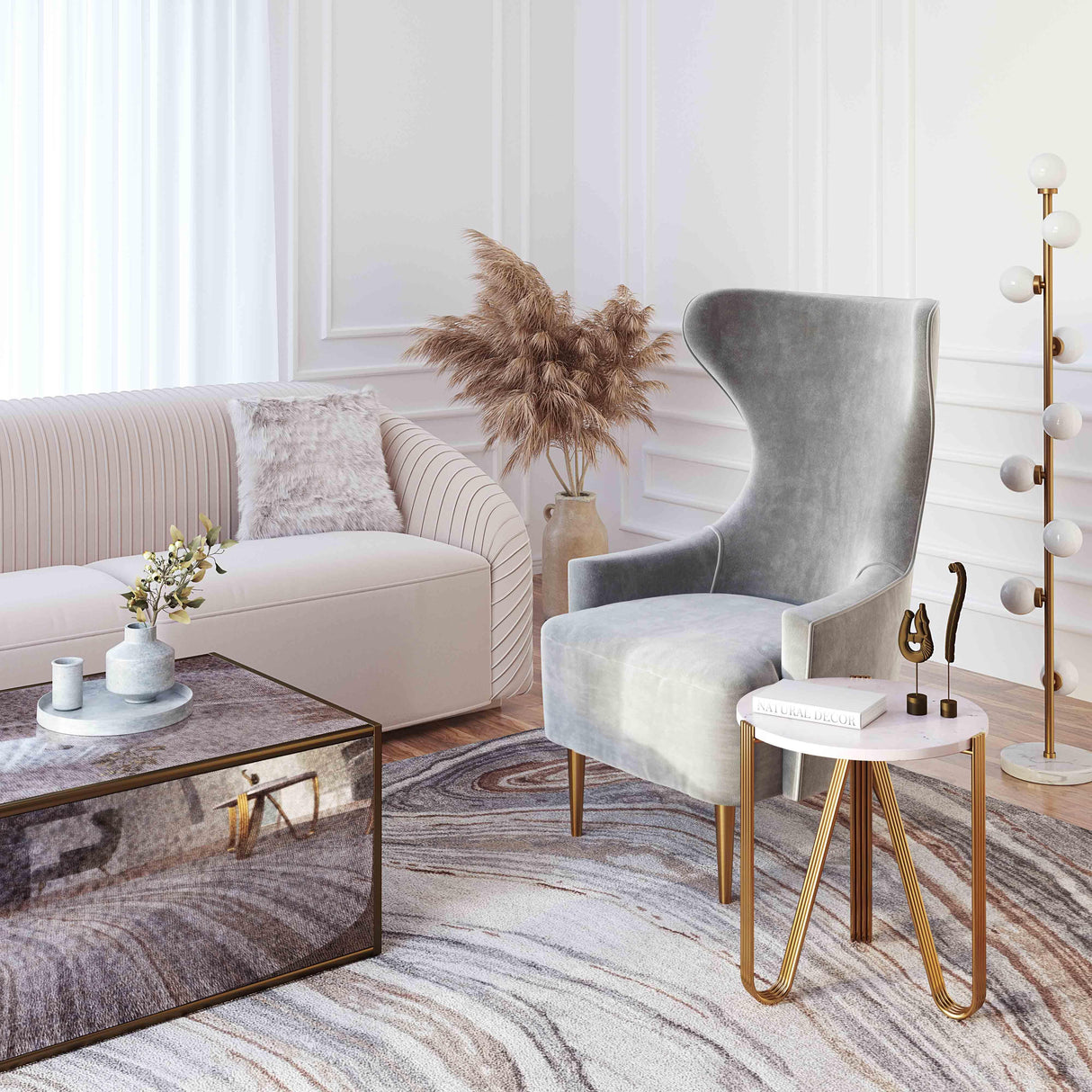 TOV Aya Marble Side Table