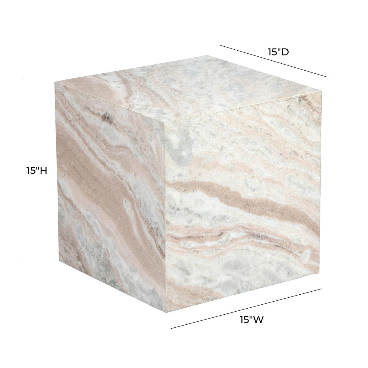 TOV Keira Marble Side Table
