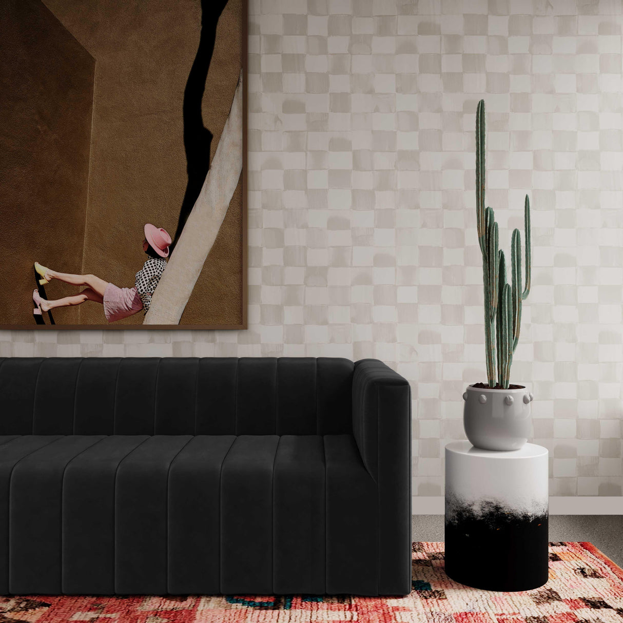 TOV Matra Black and White Side Table
