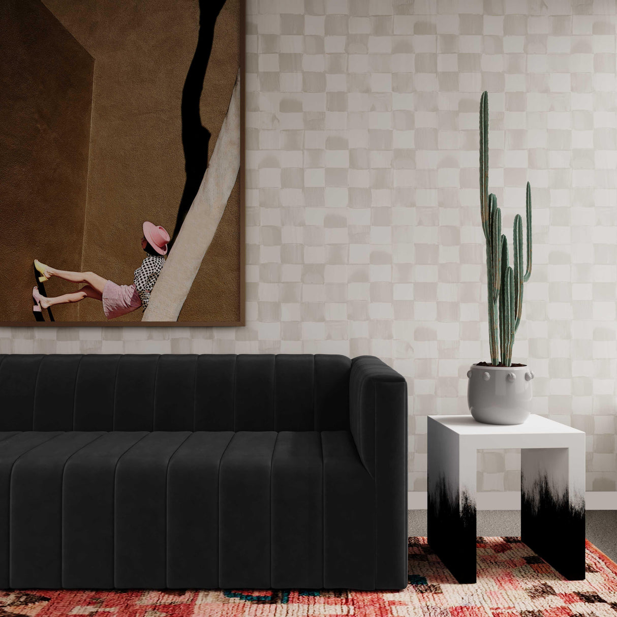 TOV Matra Black and White End Table