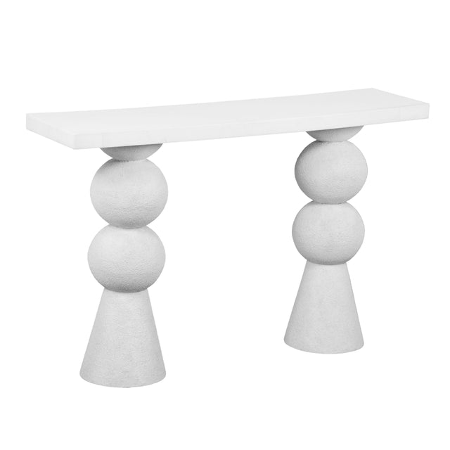 TOV Lupita White Console Table