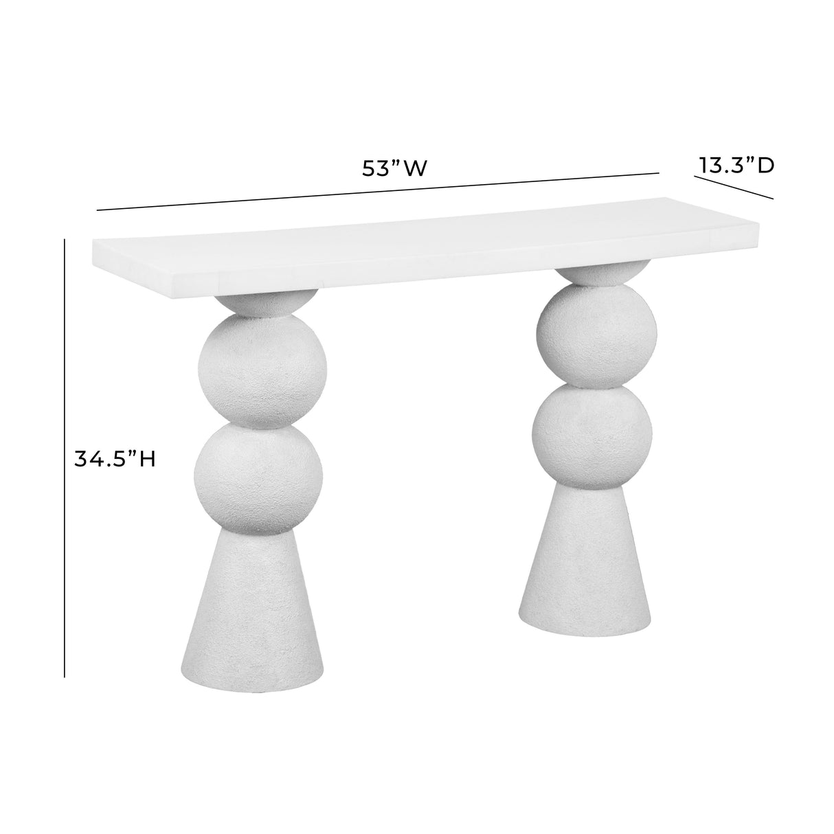 TOV Lupita White Console Table