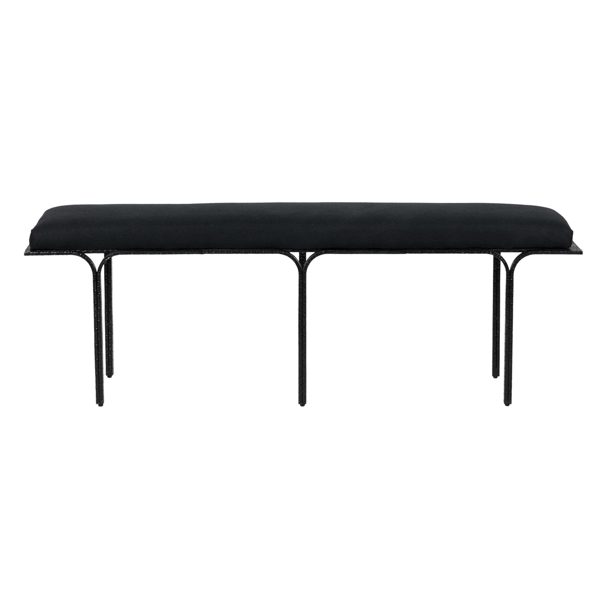 TOV Bryn Black Linen Bench