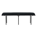 TOV Bryn Black Linen Bench