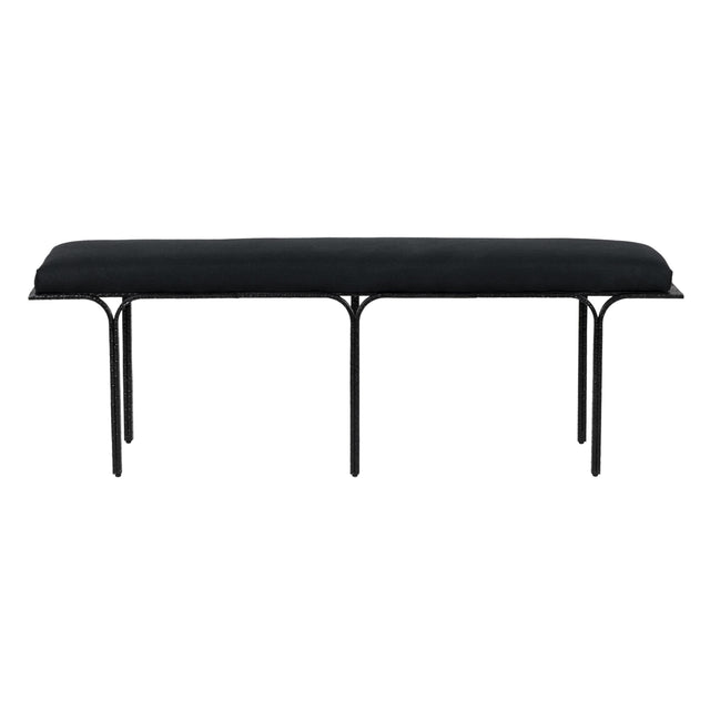 TOV Bryn Black Linen Bench