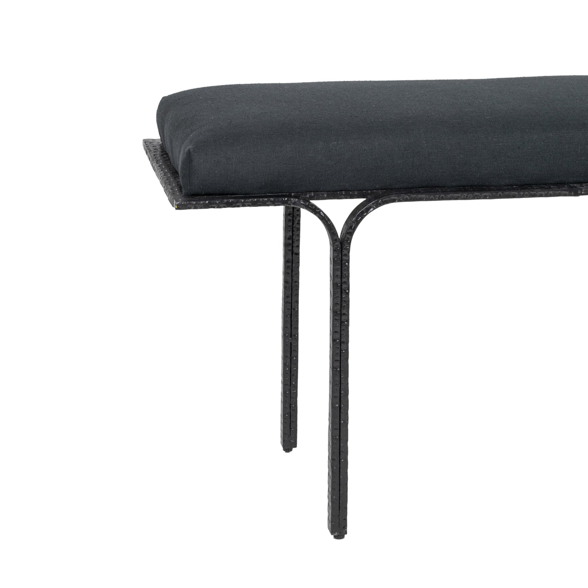 TOV Bryn Black Linen Bench