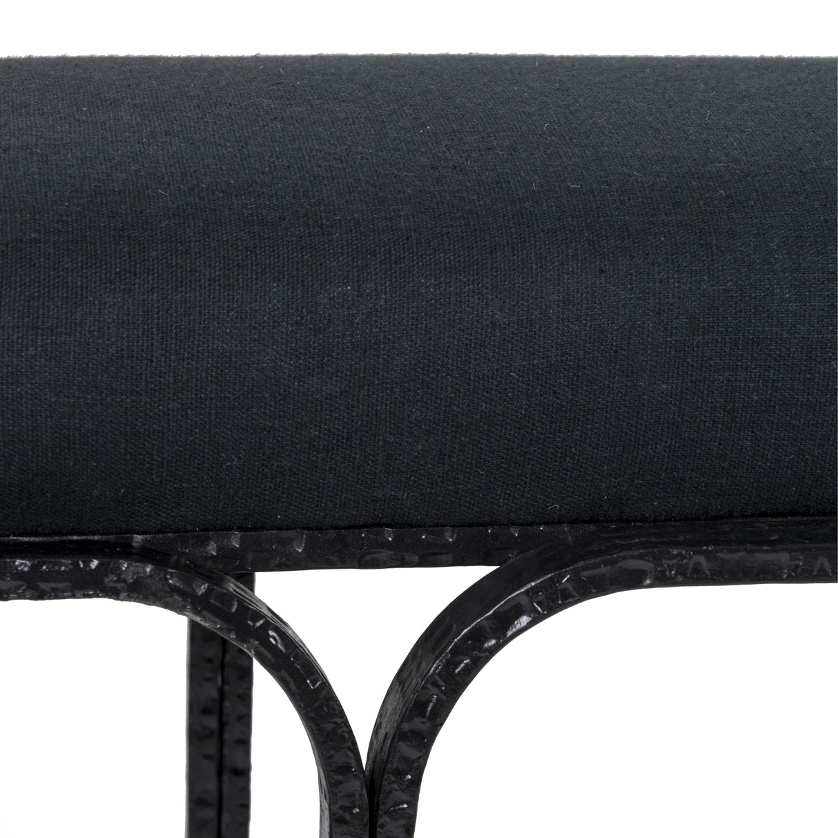 TOV Bryn Black Linen Bench