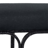 TOV Bryn Black Linen Bench