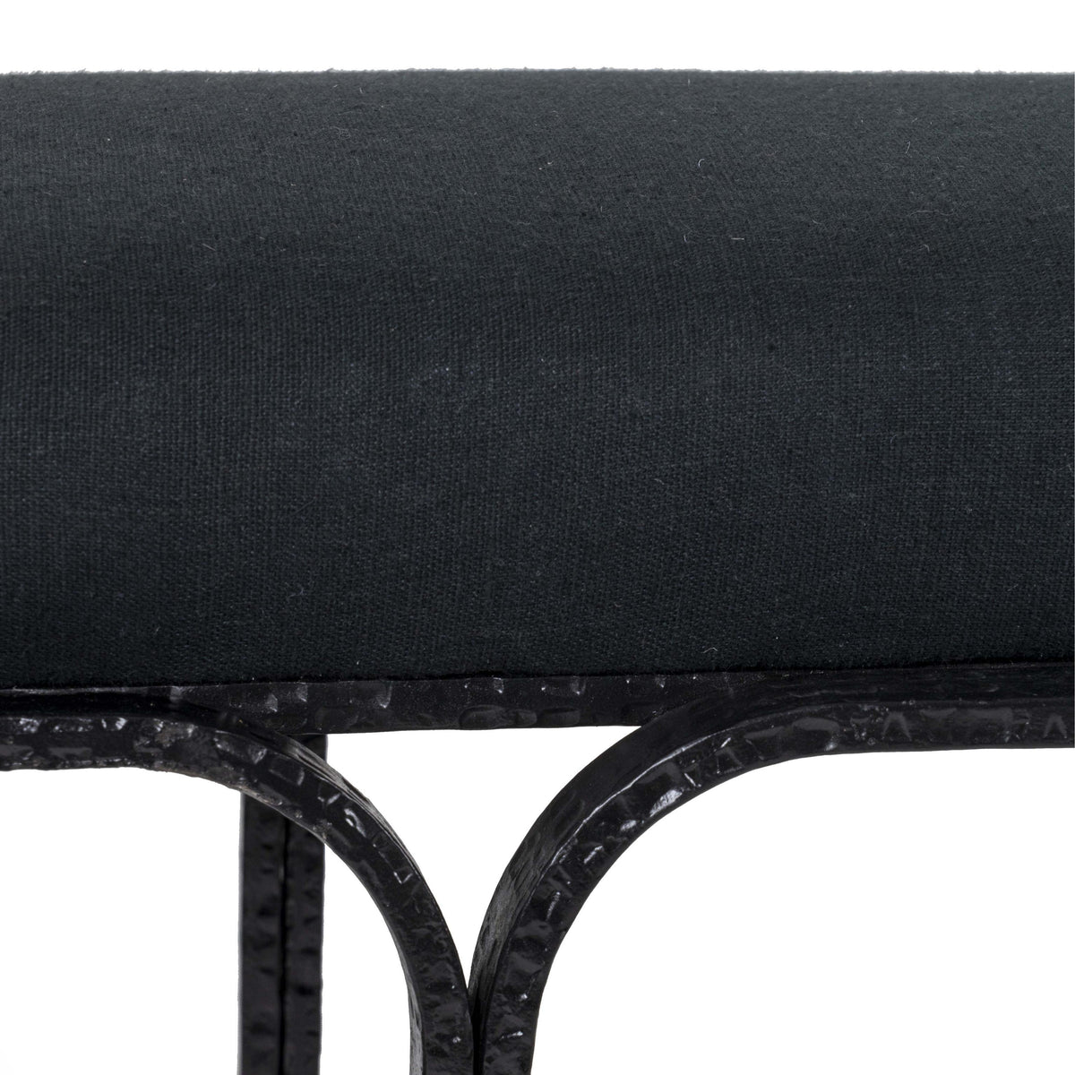 TOV Bryn Black Linen Bench