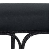 TOV Bryn Black Linen Bench