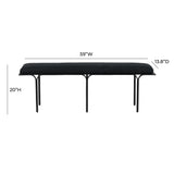 TOV Bryn Black Linen Bench