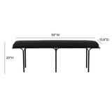 TOV Bryn Black Linen Bench