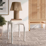 TOV Skully Cream Textured Side Table