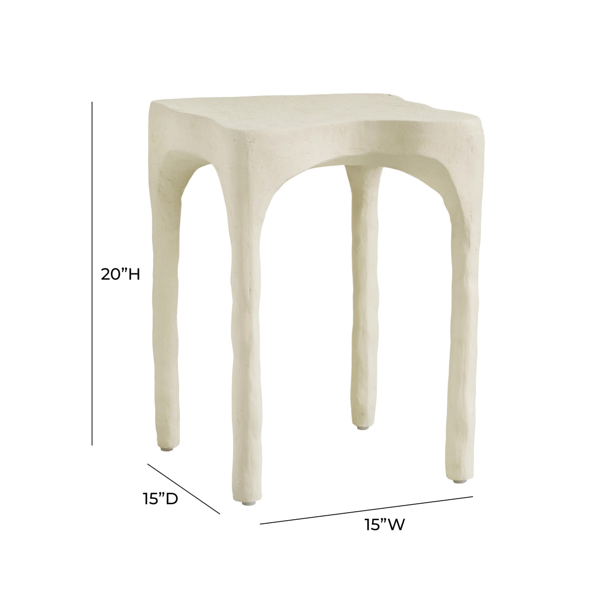 TOV Skully Cream Textured Side Table