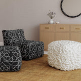 TOV Cathy Cream Woven Pouf