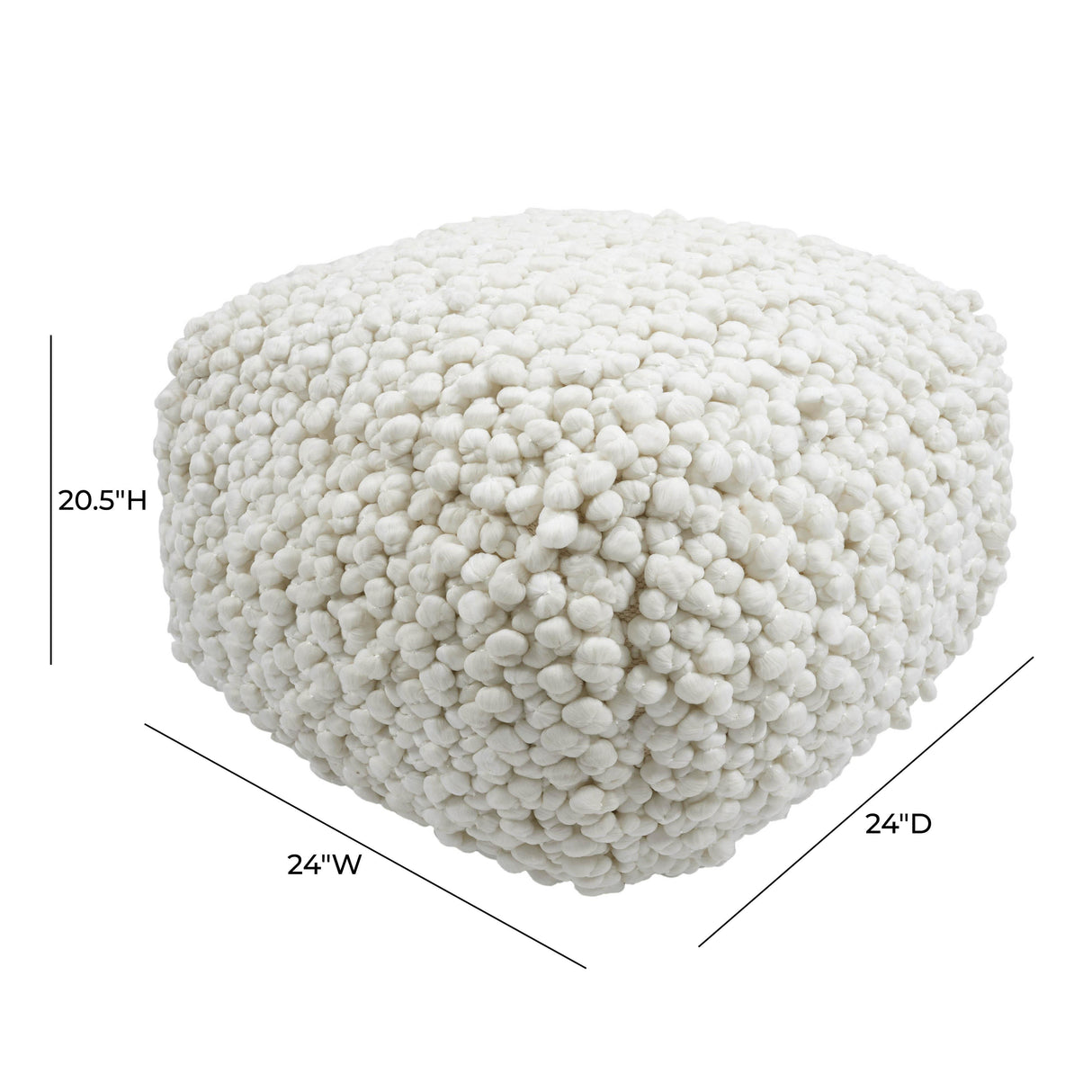 TOV Cathy Cream Woven Pouf