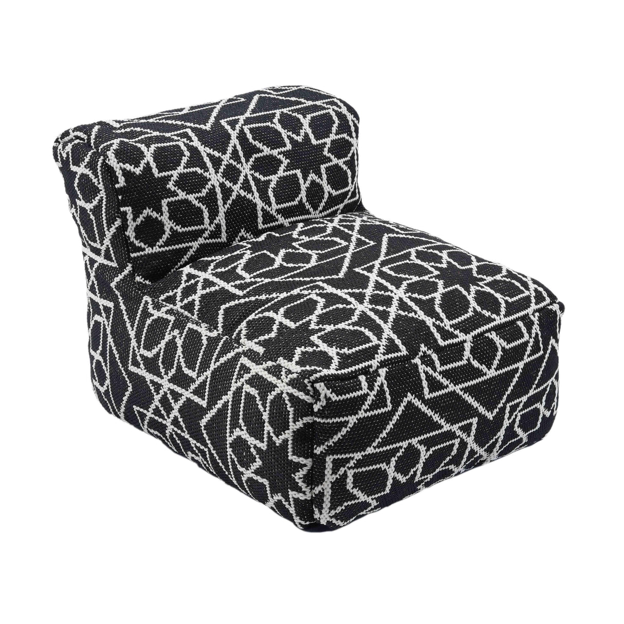TOV Chiara Outdoor Black Accent Pouf