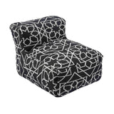 TOV Chiara Outdoor Black Accent Pouf