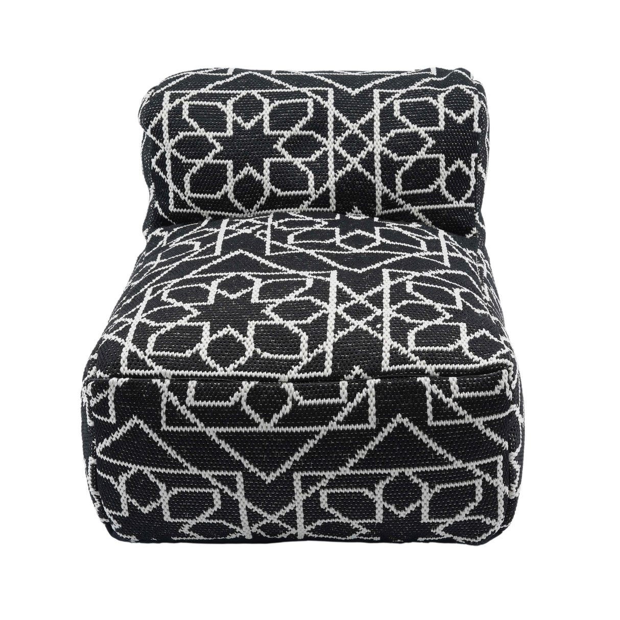TOV Chiara Outdoor Black Accent Pouf