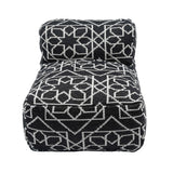 TOV Chiara Outdoor Black Accent Pouf