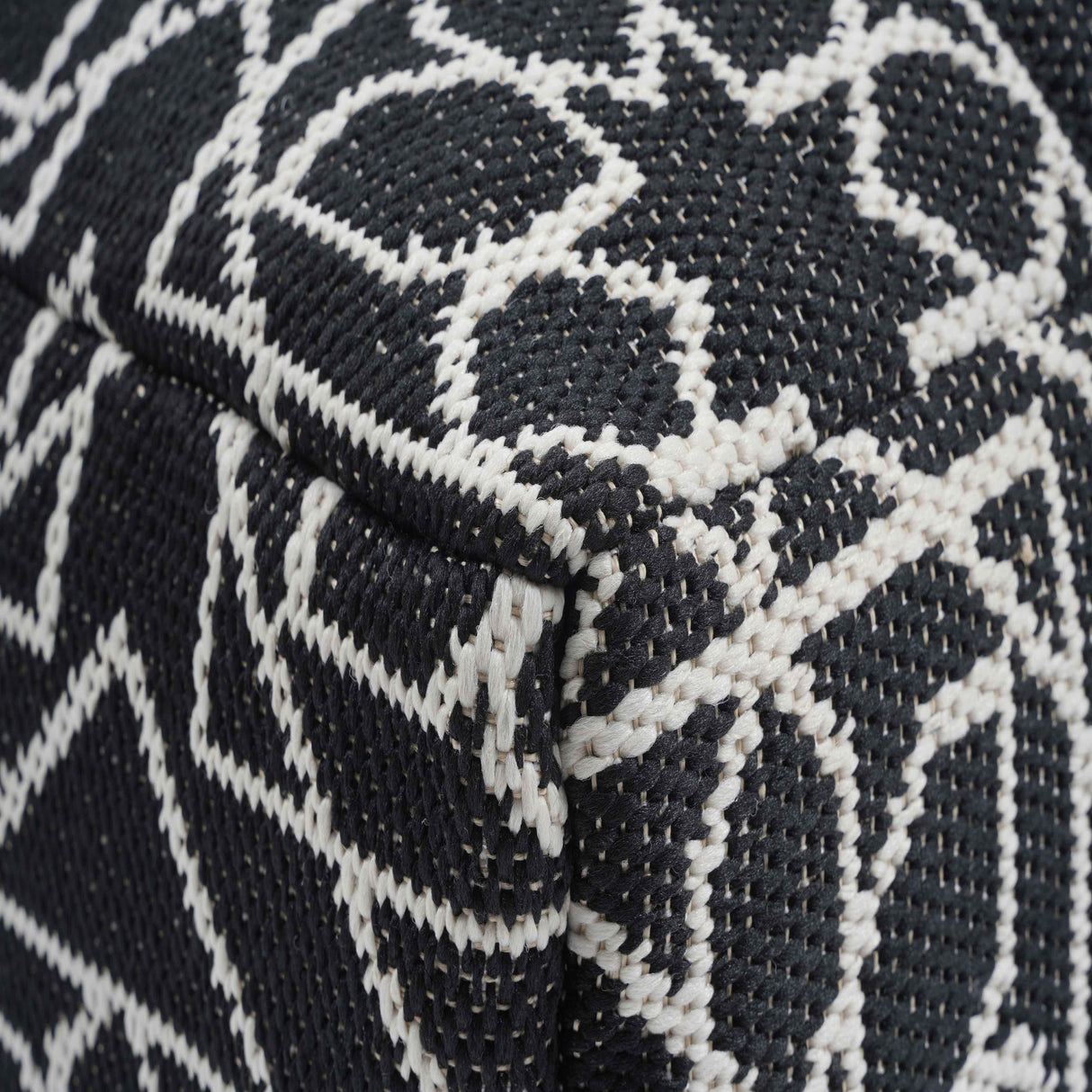 TOV Chiara Outdoor Black Accent Pouf