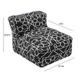 TOV Chiara Outdoor Black Accent Pouf