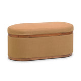 TOV Olivier Peach Boucle Oval Storage Ottoman