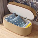 TOV Olivier Peach Boucle Oval Storage Ottoman