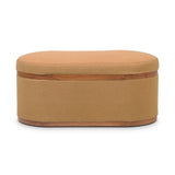 TOV Olivier Peach Boucle Oval Storage Ottoman