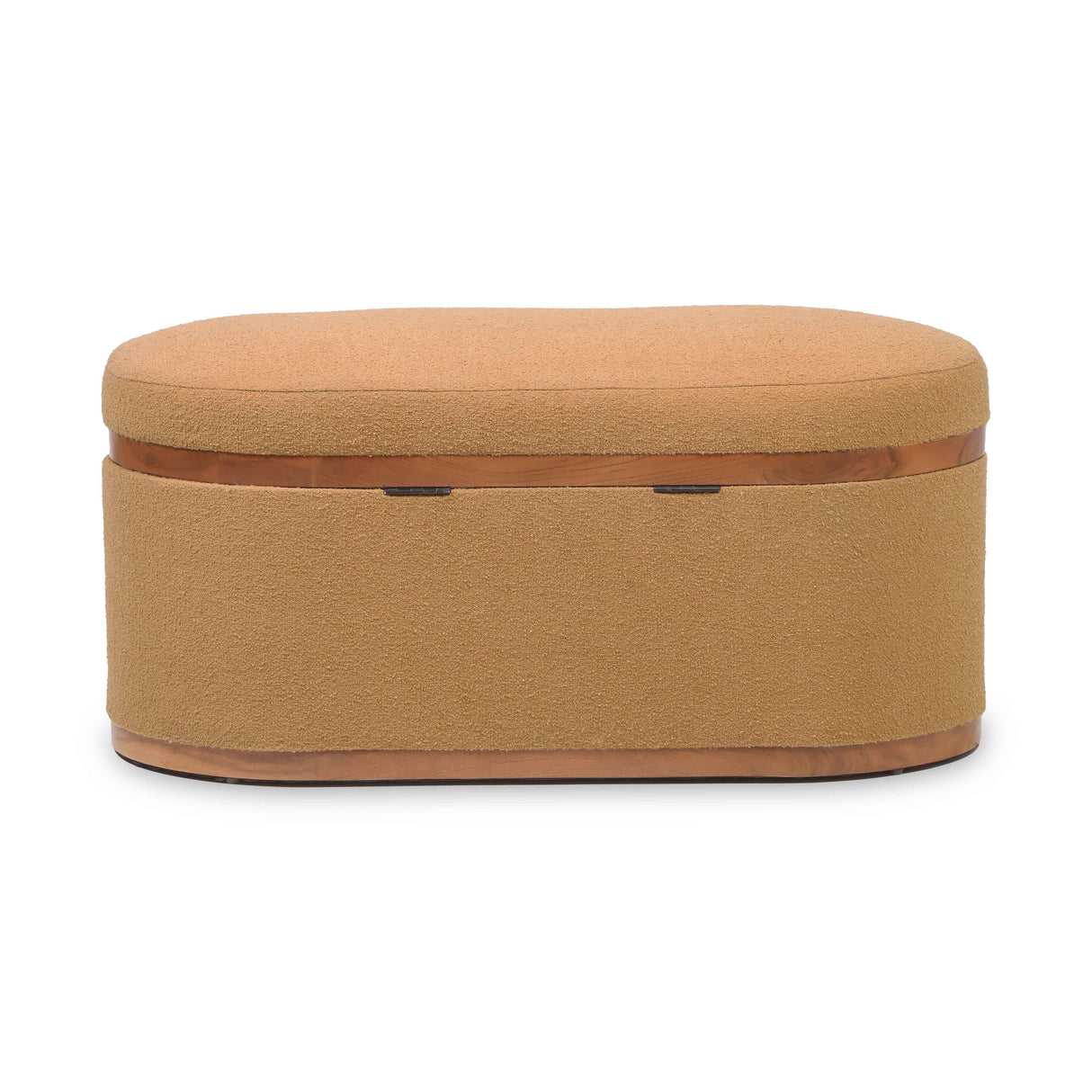 TOV Olivier Peach Boucle Oval Storage Ottoman