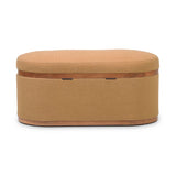 TOV Olivier Peach Boucle Oval Storage Ottoman