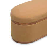 TOV Olivier Peach Boucle Oval Storage Ottoman