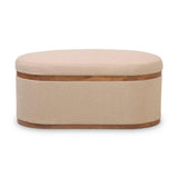 TOV Olivier Ivory Boucle Oval Storage Ottoman