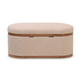 TOV Olivier Ivory Boucle Oval Storage Ottoman