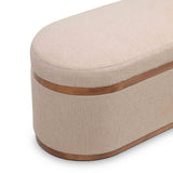TOV Olivier Ivory Boucle Oval Storage Ottoman