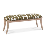 TOV Arielle Olive & White Embroidered Bench