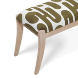 TOV Arielle Olive & White Embroidered Bench