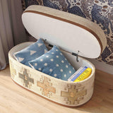 TOV Olivier Cotton Oval Storage Ottoman