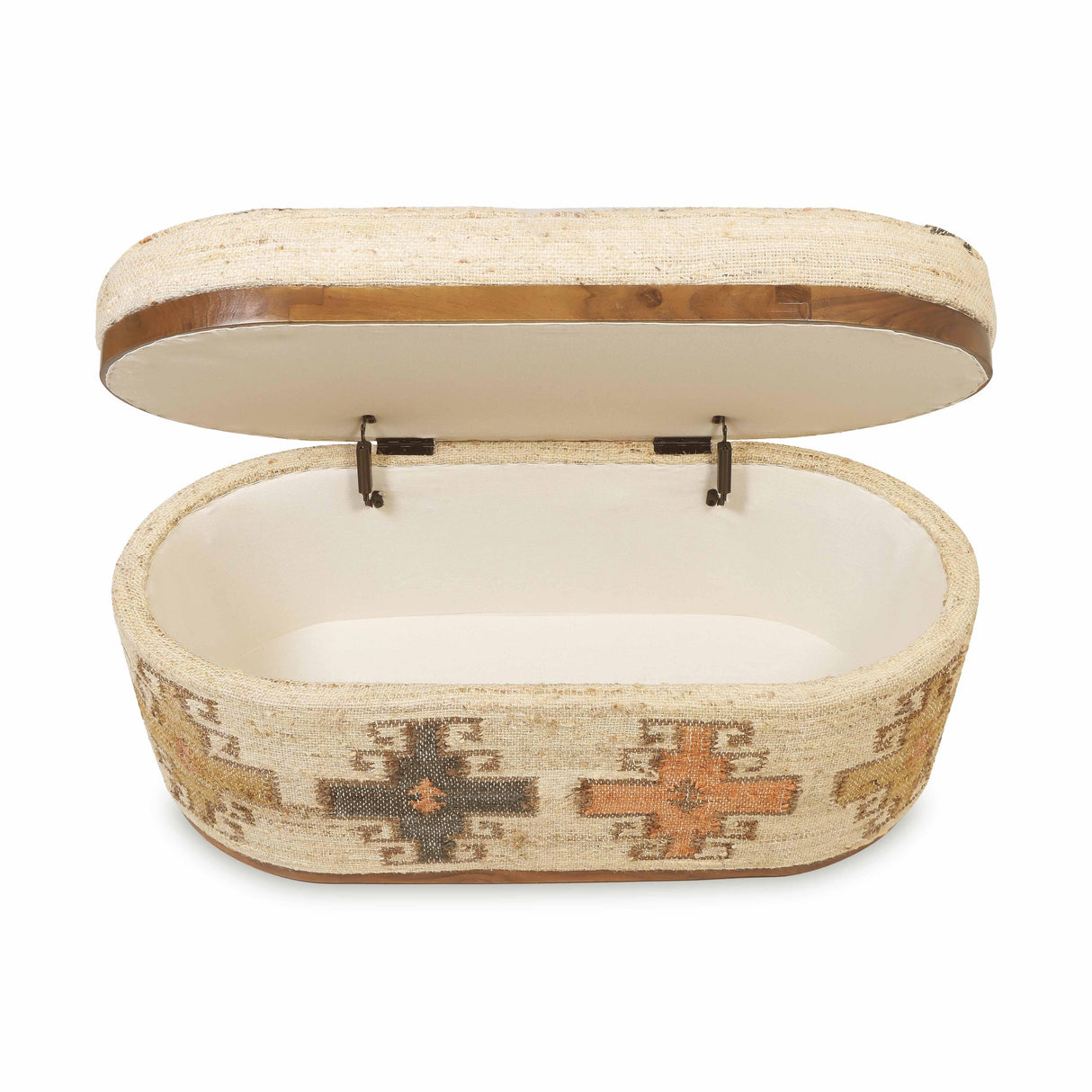 TOV Olivier Cotton Oval Storage Ottoman