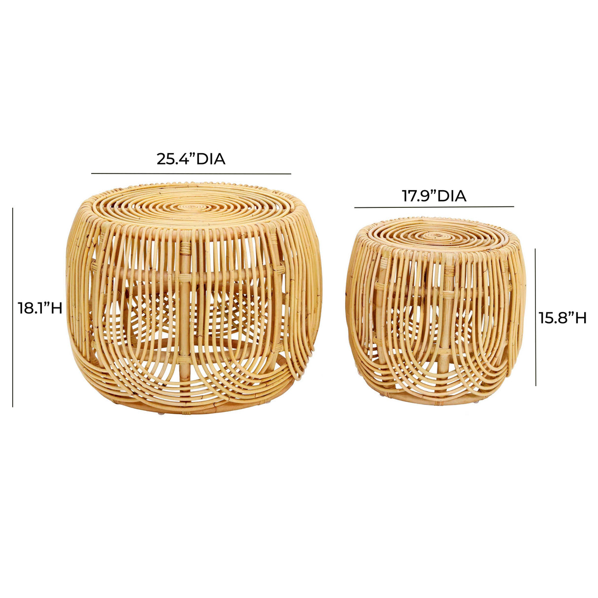 TOV Azrina Rattan Nesting Tables