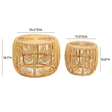 TOV Azrina Rattan Nesting Tables
