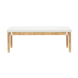 TOV Amara Natural Woven Rattan Performance Fabric Bench