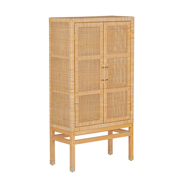 TOV Amara Natural Woven Rattan Cabinet