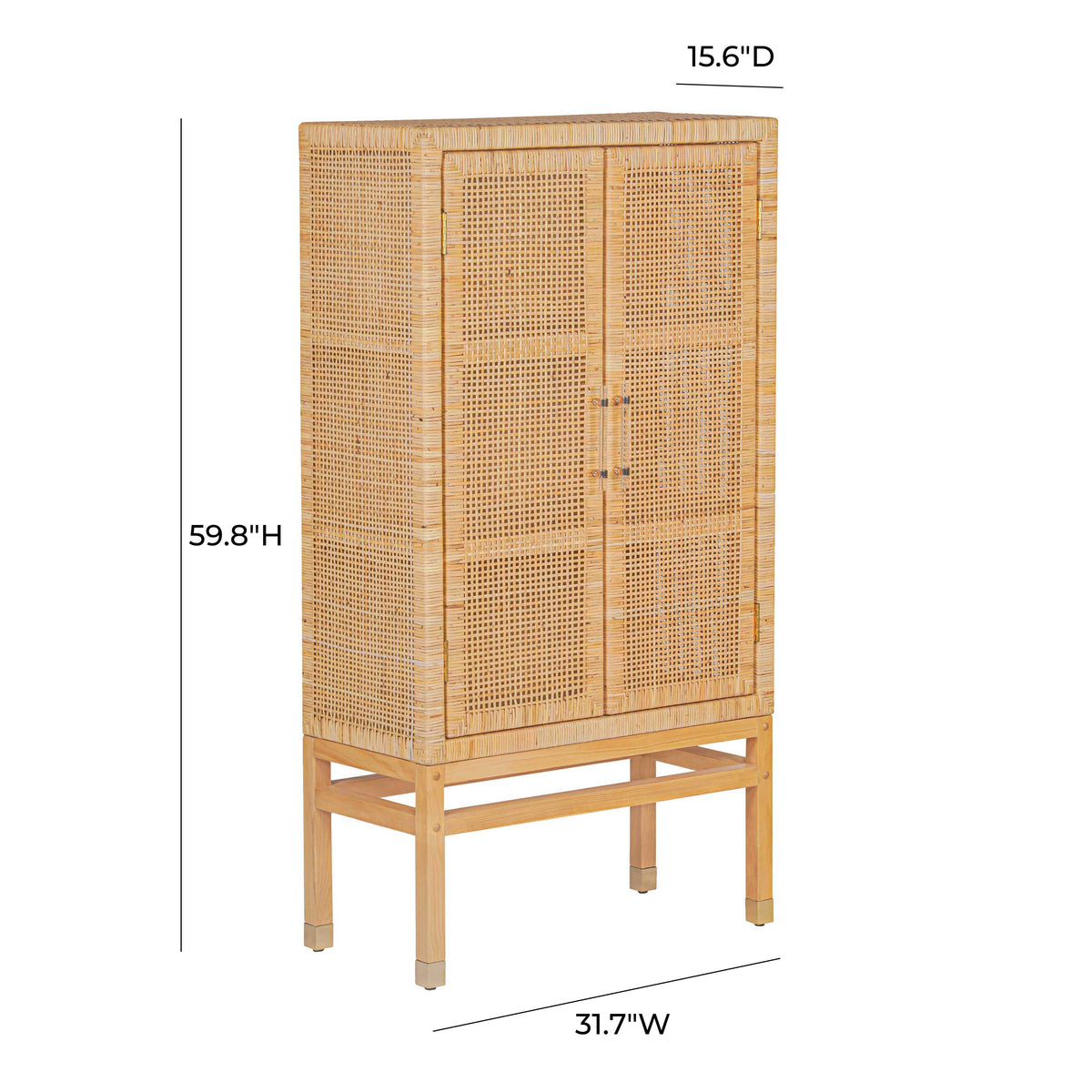 TOV Amara Natural Woven Rattan Cabinet