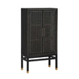 TOV Amara Charcoal Woven Rattan Cabinet