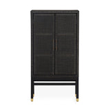 TOV Amara Charcoal Woven Rattan Cabinet