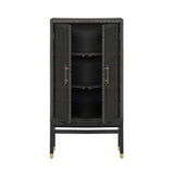 TOV Amara Charcoal Woven Rattan Cabinet